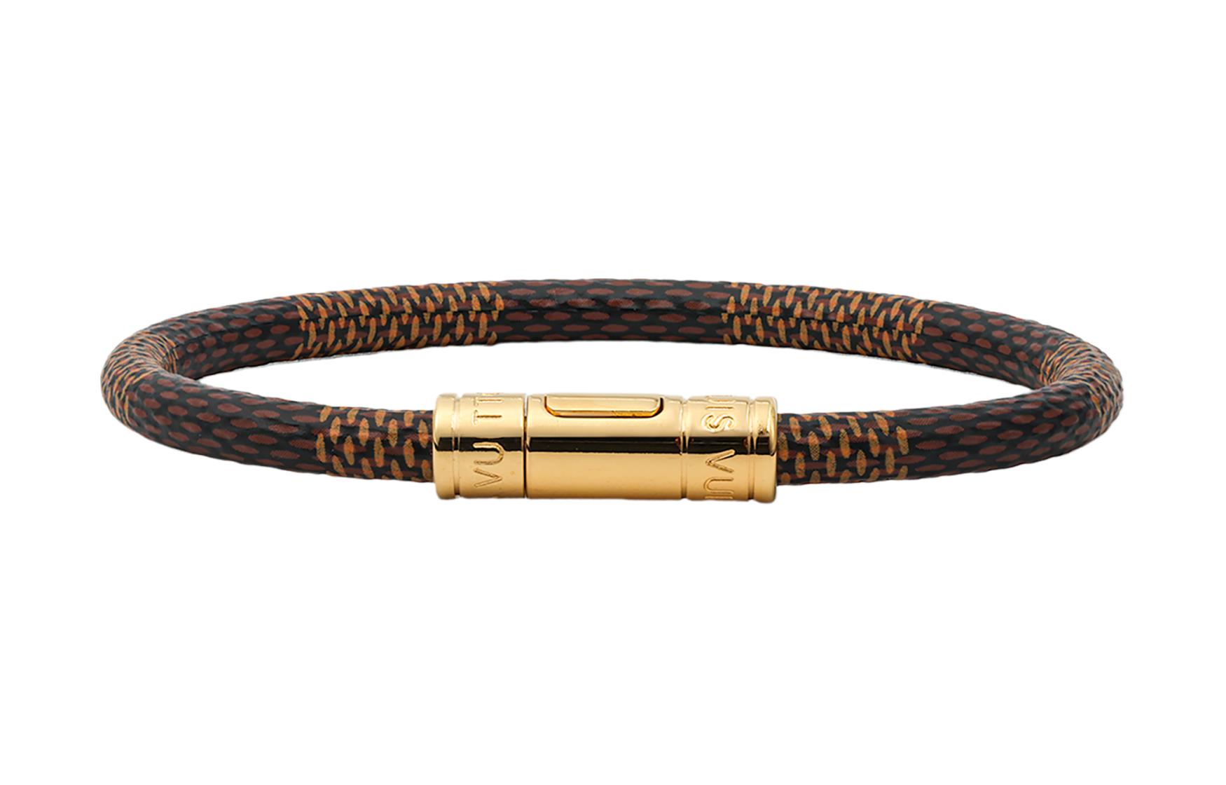Louis Vuitton Keep It Damier Metal Bracelet Unisex Brown Couples' Edition M8137D