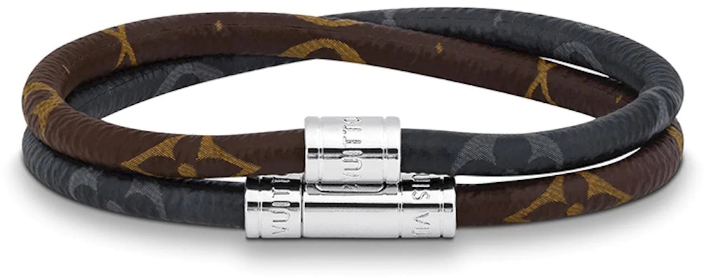 Pulsera Doble Monogram de LOUIS VUITTON en Lona Negra/Marrón. M6555E Order Pulsera Doble Monogram de LOUIS VUITTON en Lona Negra/Marrón. M6555E