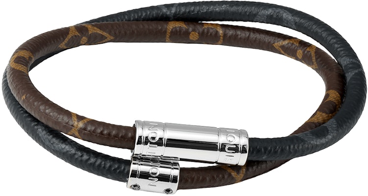 Pulsera Doble Monogram de LOUIS VUITTON en Lona Negra/Marrón. M6555E Shop Pulsera Doble Monogram de LOUIS VUITTON en Lona Negra/Marrón. M6555E