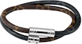 Shop Pulsera Doble Monogram de LOUIS VUITTON en Lona Negra/Marrón. M6555E