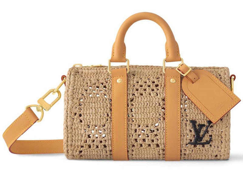 Louis Vuitton Keepall Bandouliere 25 Damier Raffia Natural Beige