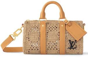 Louis Vuitton Keepall Bandouliere 25 Damier Raffia Natural Beige Louis Vuitton Keepall Bandouliere 25 Damier Raffia Natural Beige