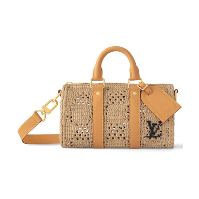 Louis Vuitton Keepall Bandouliere 25 Damier Raffia Natural Beige