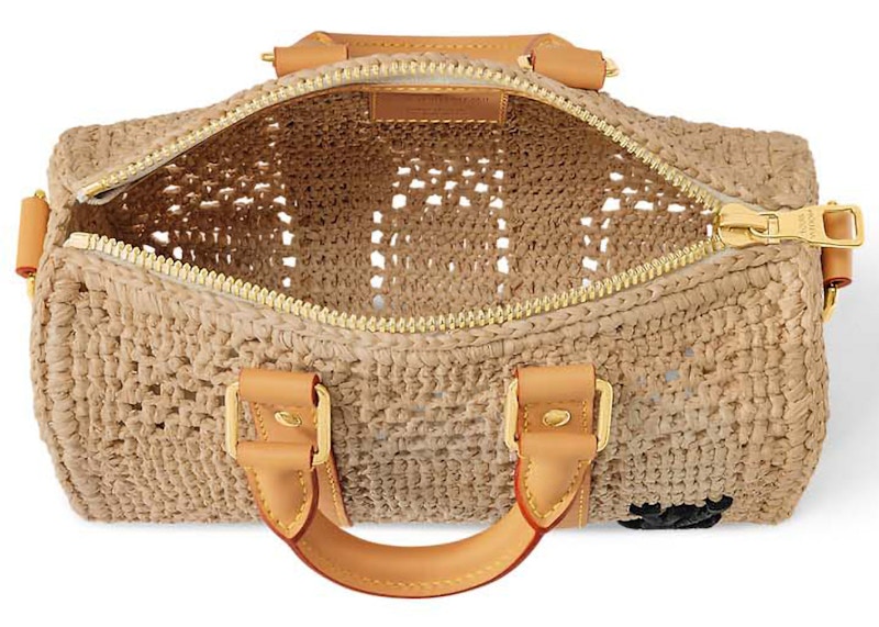 Lookbook 루이비통 키폴 반둘리에 25 다미에 라피아 내추럴 베이지 
