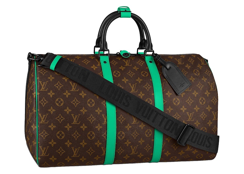 Louis Vuitton Keepall Bandouliere 50 Monogram Macassar Minty Green