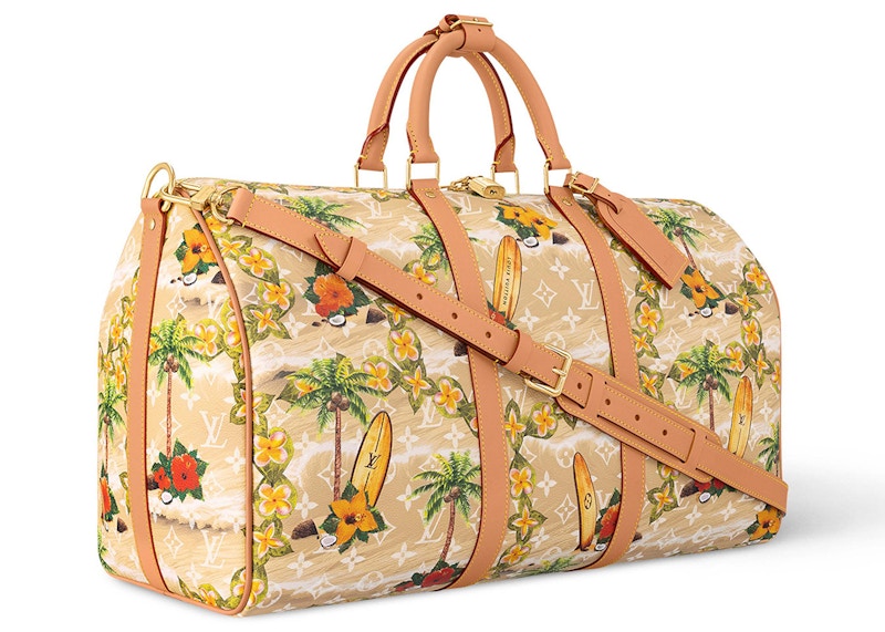 Order 路易威登Keepall Bandouliere 50 Monogram Surfin Sand旅行袋