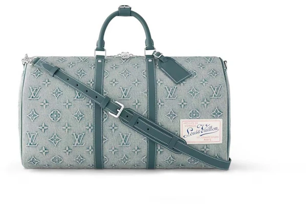 路易威登Keepall Bandouliere 50號,Monogram水洗丹寧塗層帆布。 Buy 路易威登Keepall Bandouliere 50號,Monogram水洗丹寧塗層帆布。