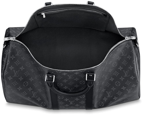 Louis Vuitton Keepall Bandouliere Monogram Eclipse 55 Black/Grey Lookbook Louis Vuitton Keepall Bandouliere Monogram Eclipse 55 Black/Grey