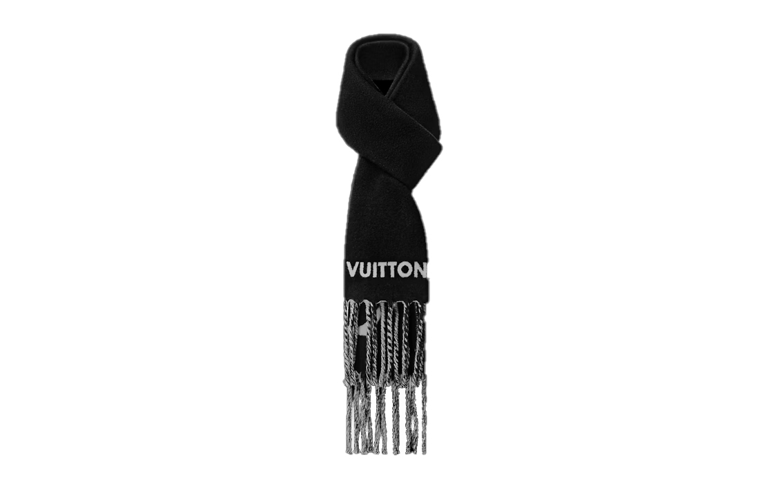 LOUIS VUITTON Knit Warm Scarf Unisex Couple Style Black White. m79393 圖 3