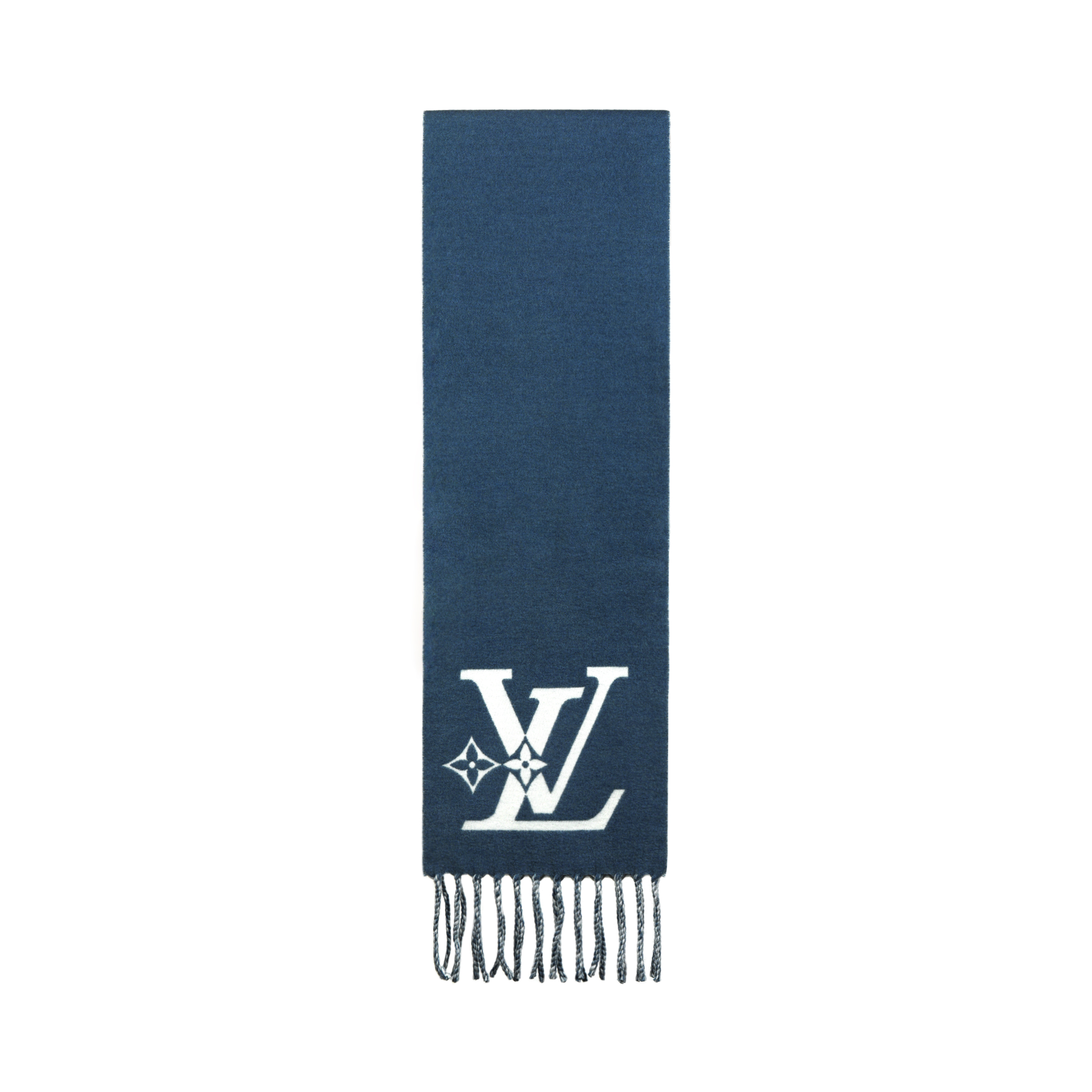 LOUIS VUITTON Knitted Warm Scarf Unisex Couple Blue/Beige m79129