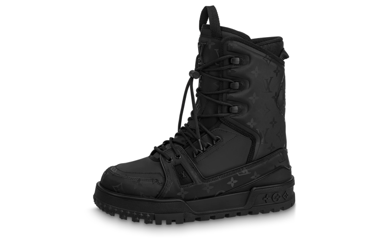 Louis Vuitton Lace-Up Short Mid-Calf Snow Boots 'Black' 1AAS81