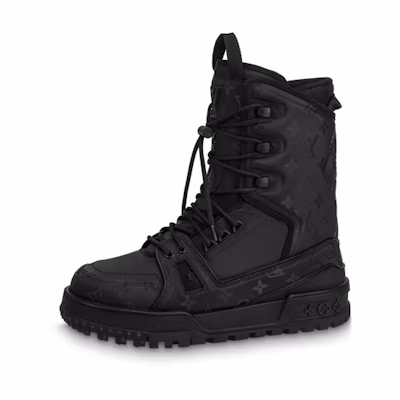 LV Lace-Up Short Mid-Calf Snow Boots 'Black'