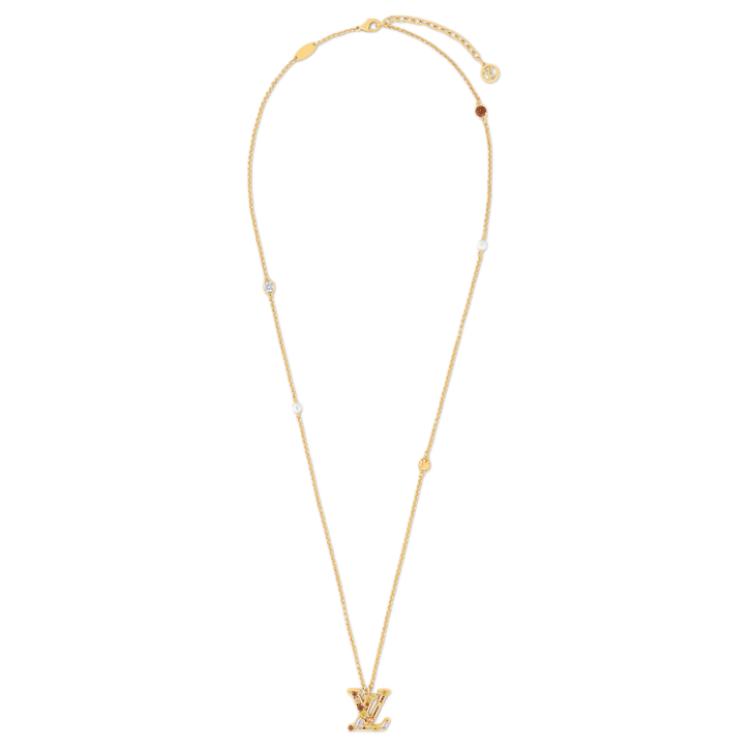 Purchase 路易威登 LV字母吊墜金色金屬項鍊 男女同款 情侶設計 M02690