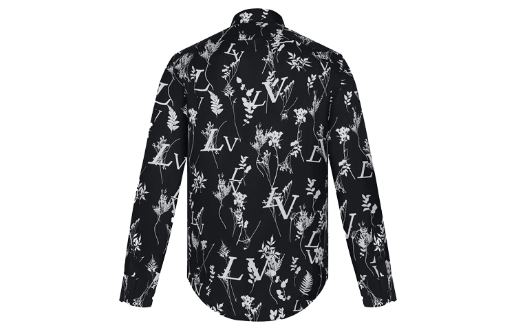 Louis Vuitton Leaf Floral Print Long Sleeve Shirt Black 1A7XG 圖 3