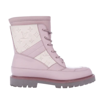 LV Leather Ankle Lace Up Boot 'Embossed Monogram'