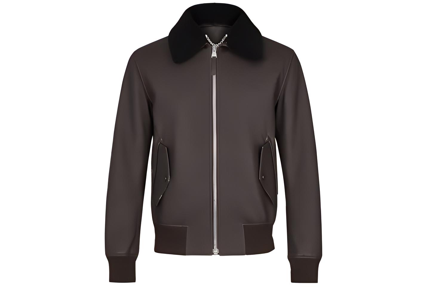 Louis Vuitton Leather Aviator Jacket Brown for Men 1A47YX