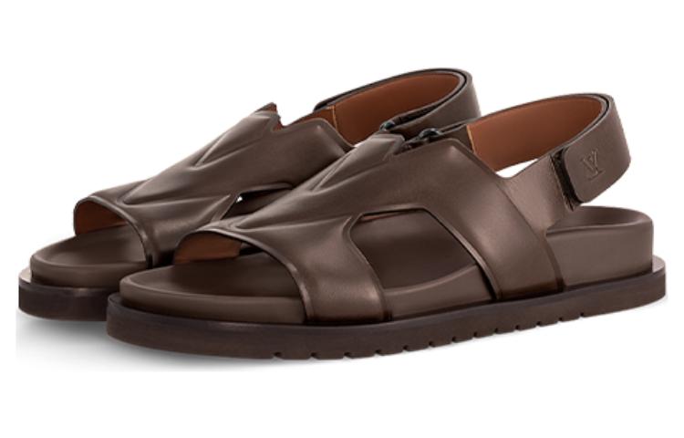 Lookbook 루이비통 모카브라운 가죽 캐주얼 샌들 1AC5IG