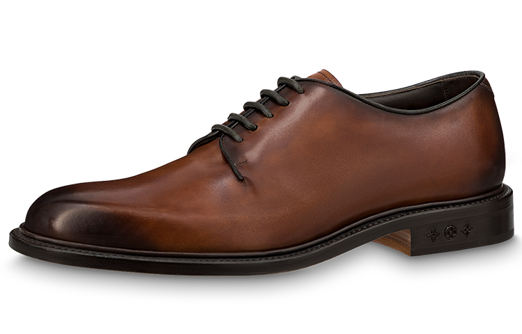 Louis Vuitton Leather Dress Shoes 'Waxed Brown Lace-up' 1AA6LX