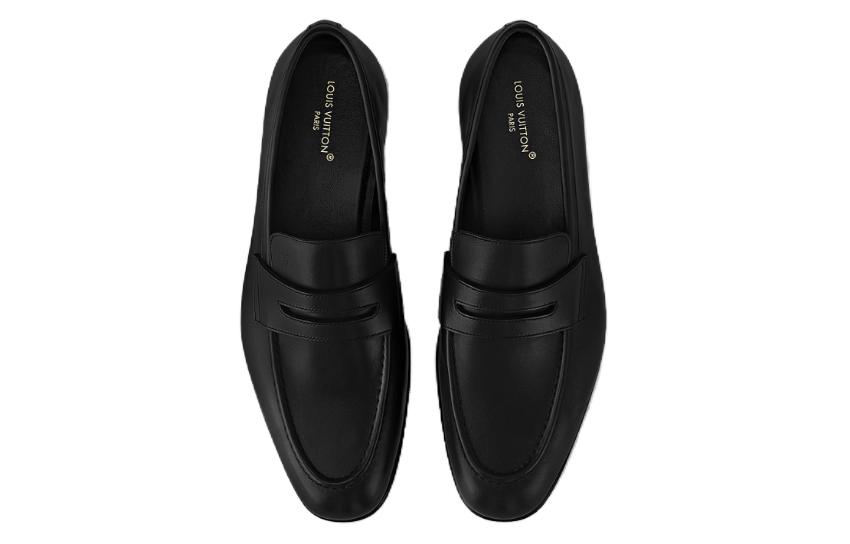Lookbook Mocasines de Cuero Louis Vuitton 'Negro'. 1ACDIB