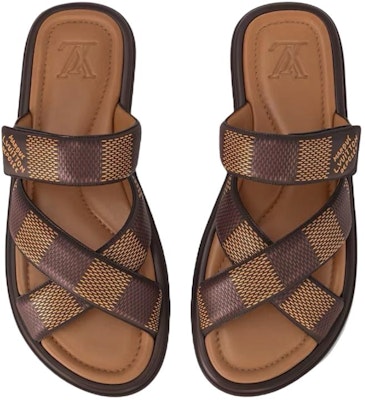 Louis Vuitton Leather Open-Toe Velcro Slide 'Brown' 1ACRJH Purchase Louis Vuitton Leather Open-Toe Velcro Slide 'Brown' 1ACRJH
