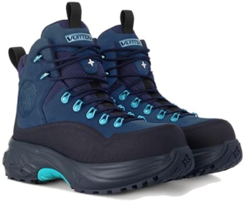 Louis Vuitton Leather Round Toe Lace-up Boot 'Blue' 1ACFCW Lookbook Louis Vuitton Leather Round Toe Lace-up Boot 'Blue' 1ACFCW