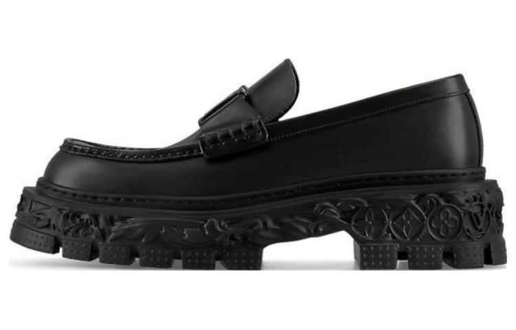 Louis Vuitton Leather Round Toe Loafer 'Black Comfort' 1ACDFJ