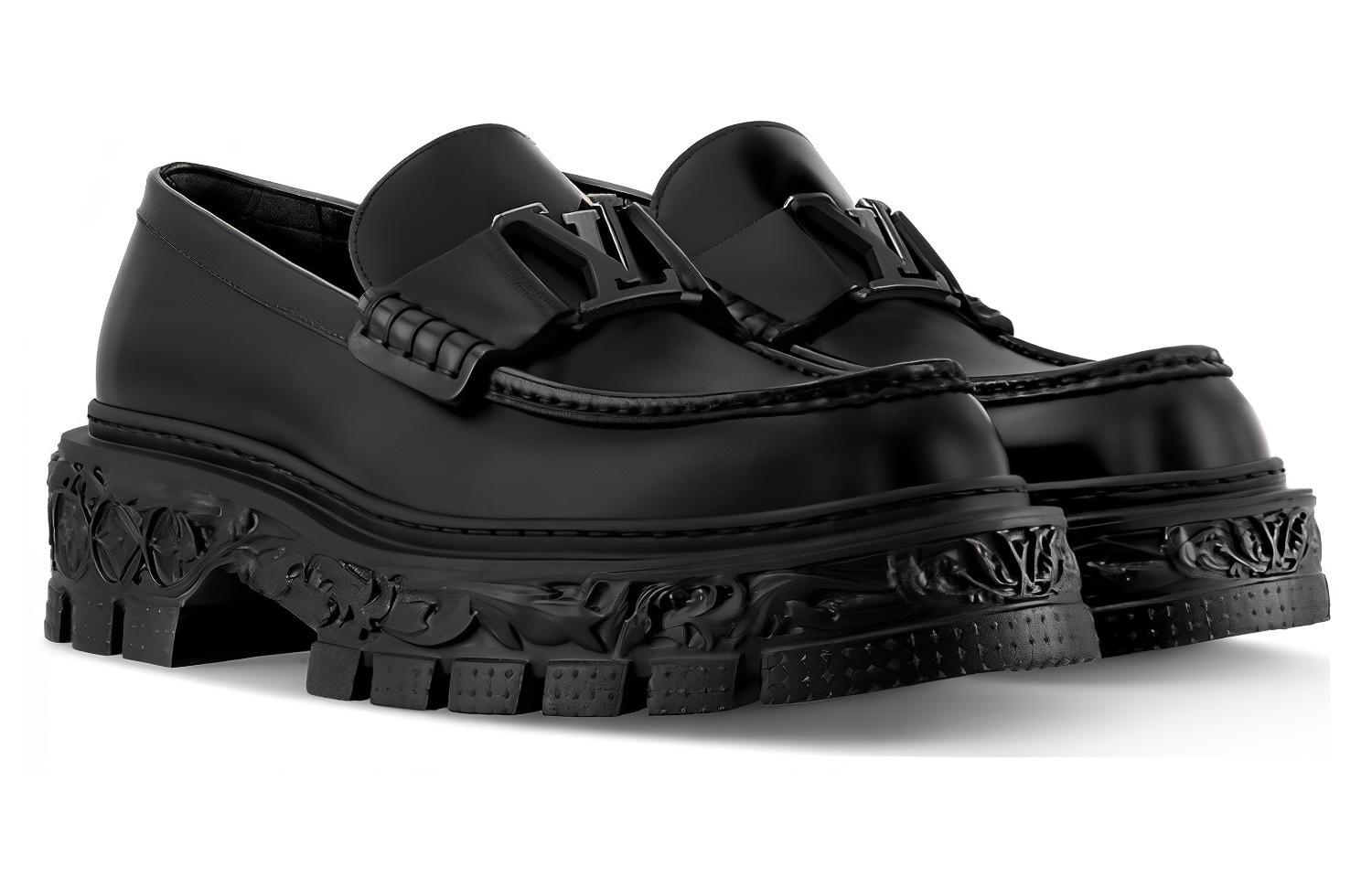Lookbook Louis Vuitton Leather Round Toe Loafer 'Black Comfort' 1ACDFJ