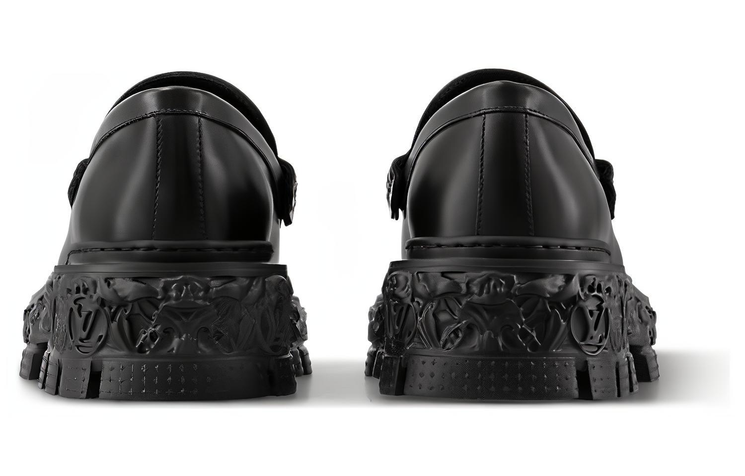 Purchase Louis Vuitton Leather Round Toe Loafer 'Black Comfort' 1ACDFJ