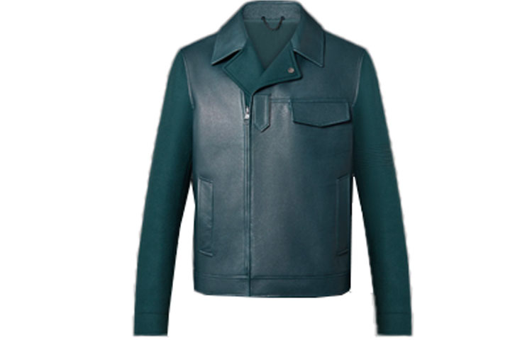 Louis Vuitton Leather Shearling Belted Jacket Green Menswear 1AA7EC