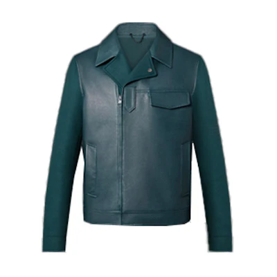 Louis Vuitton Leather Shearling Belted Jacket Green Menswear 1AA7EC