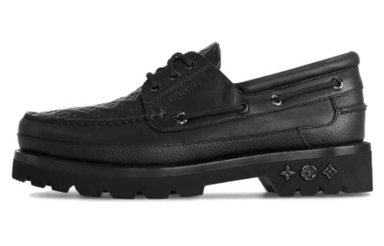 Buy 루이비통 블랙 레더 슬립온 로퍼 1ABLP2