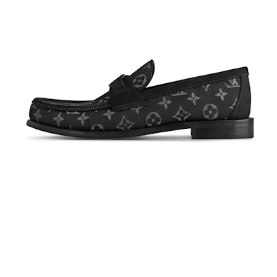 LV Leather Slip-On Loafers 'Black'