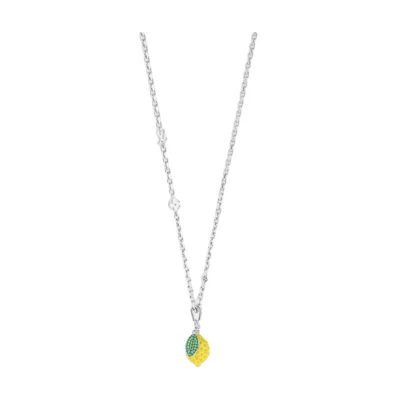 LOUIS VUITTON Lemon Pendant Necklace Silver Brass Jewelry. M01772