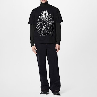 Louis Vuitton Letter Logo Print Crewneck T-Shirt Black 1AARPC Shop Louis Vuitton Letter Logo Print Crewneck T-Shirt Black 1AARPC