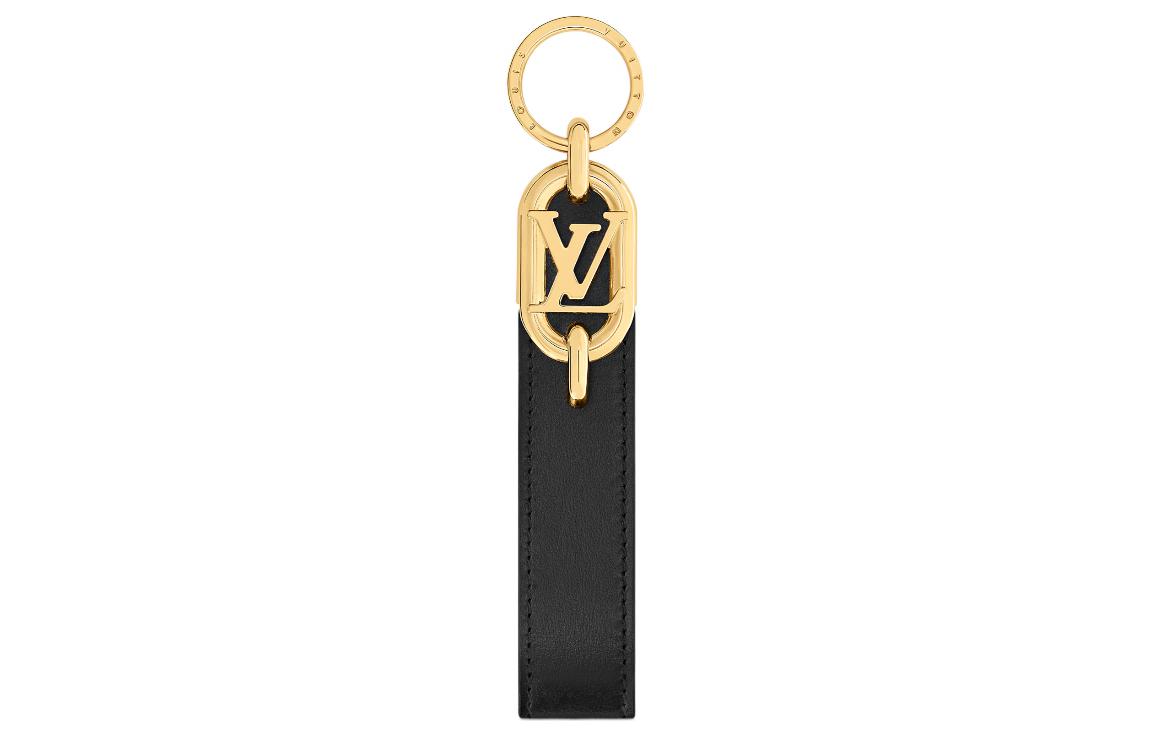 Louis Vuitton Link Dragonne Engraved Leather Metal Keyring Unisex Keychain M00826