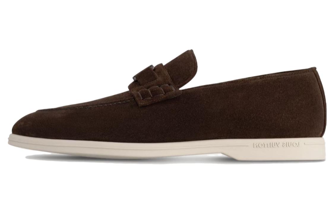 Buy ルイ・ヴィトン エステート茶ベルベット快適ローファー 1AC5UL