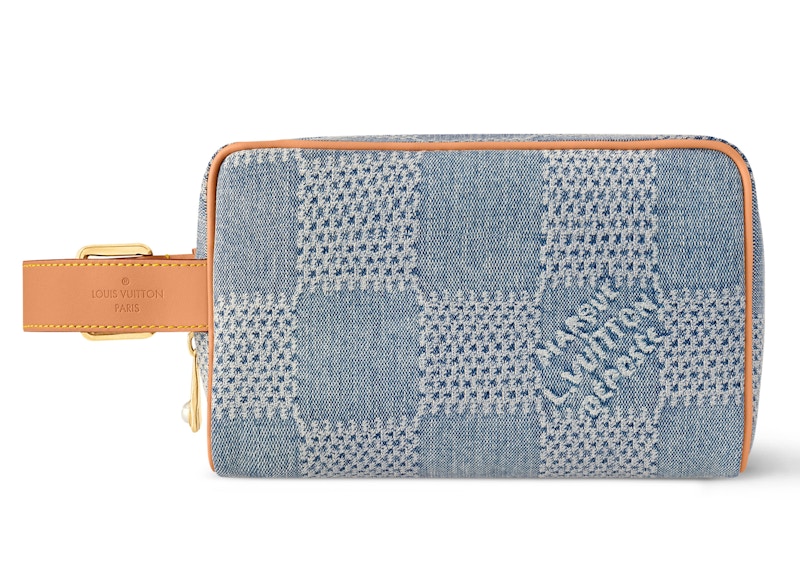 Louis Vuitton Locker Dopp Kit Damier Denim 3D Blue Deim