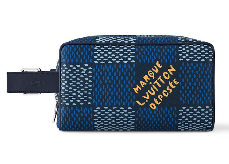 Louis Vuitton Locket Dopp Kit Damier Heritage Blue