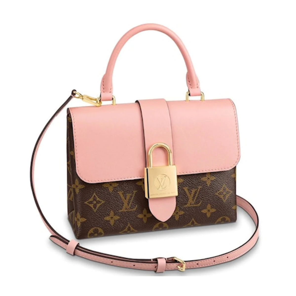 Lv Monogram Pattern Roses Louis Vuitton Locky Monogram BB Rose Poudre