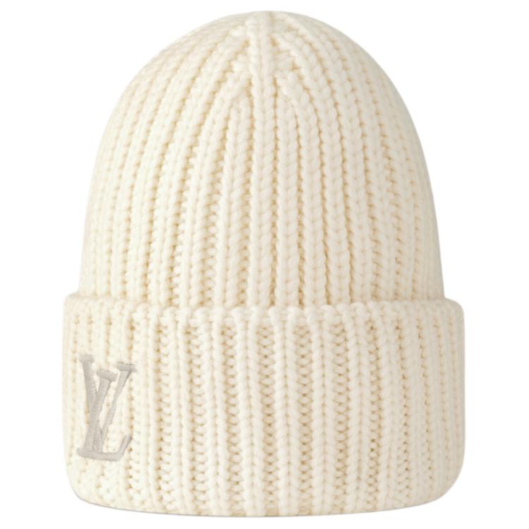 LOUIS VUITTON Logo Beige Wool Knit Beanie for Men. M90799