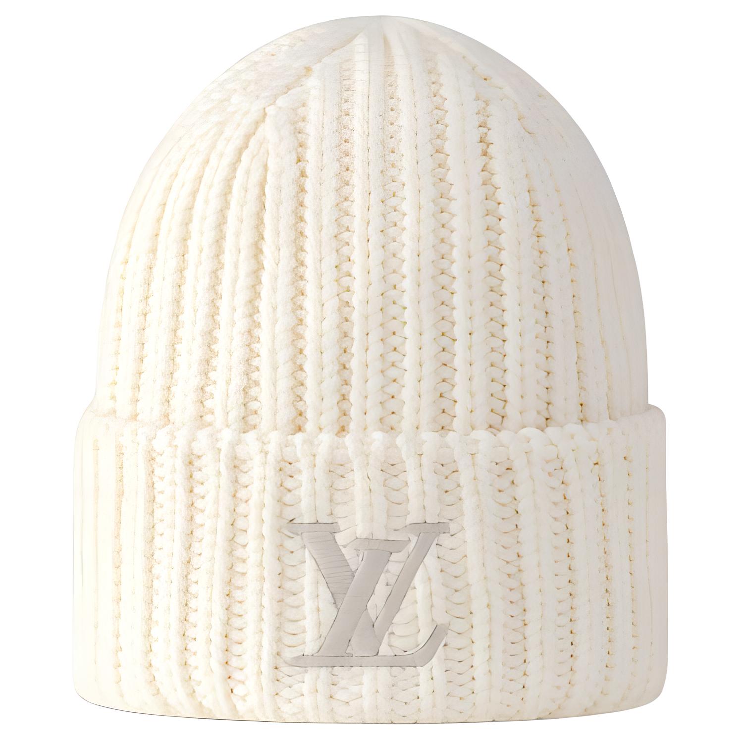 Lookbook 루이비통 로고 베이지 울 니트 비니 남성용. M90799