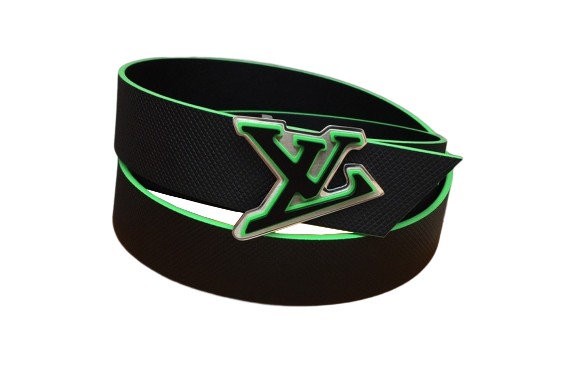 LOUIS VUITTON Logo Belt -  Black Leather 3.5cm Width. m0641