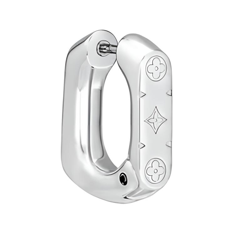 Lookbook Anting LOUIS VUITTON Logo Brass Perak untuk Pria M02227