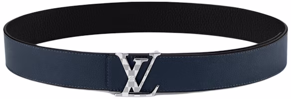 LOUIS VUITTON Logo Buckle Leather Belt Blue 4cm M8361U LOUIS VUITTON Logo Buckle Leather Belt Blue 4cm M8361U