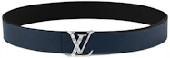 Order LOUIS VUITTON Sabuk Kulit Gesper Logo Biru 4cm M8361U