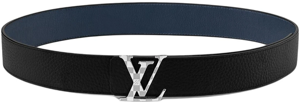 LOUIS VUITTON Sabuk Kulit Gesper Logo Biru 4cm M8361U Lookbook LOUIS VUITTON Sabuk Kulit Gesper Logo Biru 4cm M8361U
