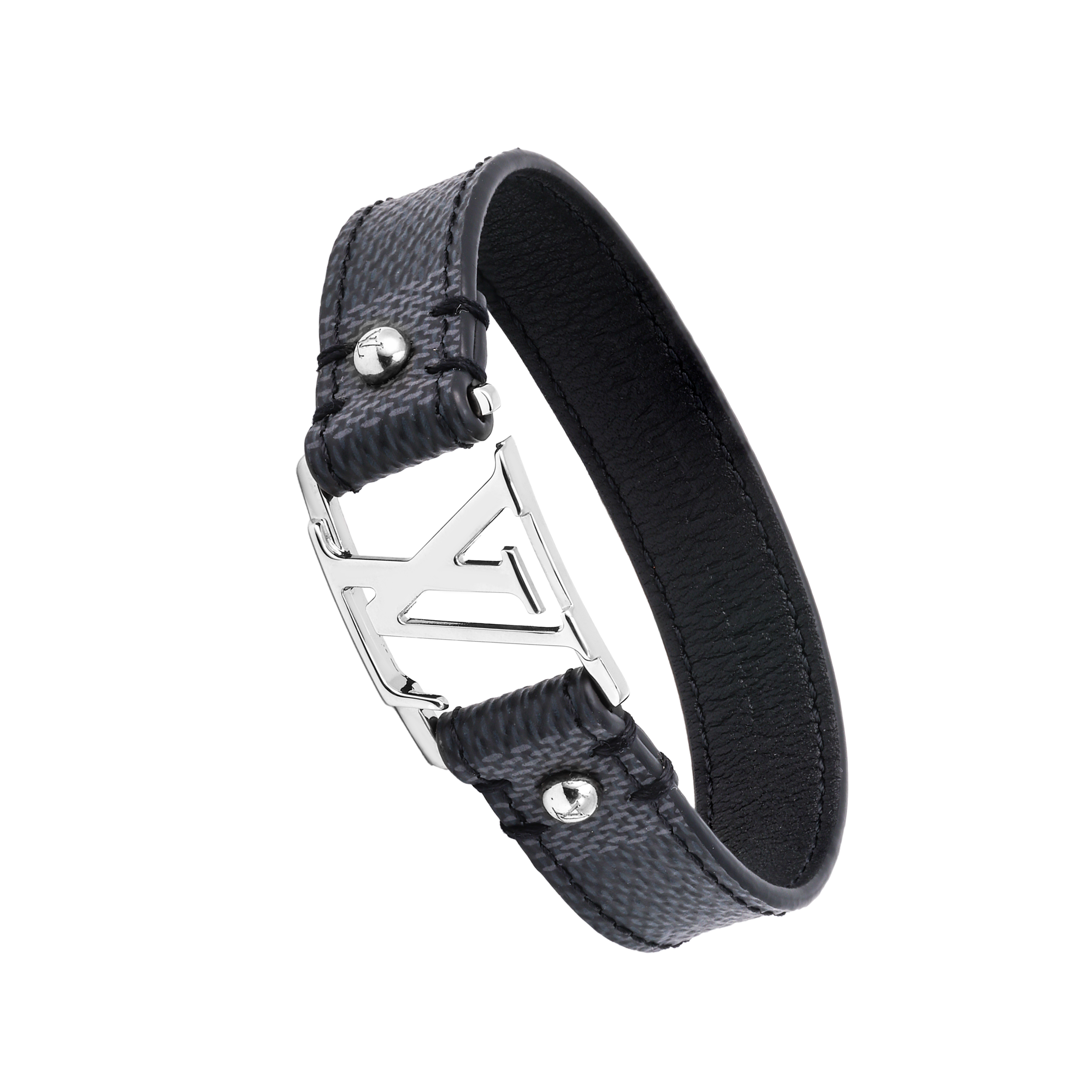 LOUIS VUITTON Logo Calfskin Bracelet Unisex M8001E 圖 3