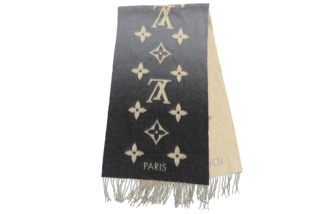 LOUIS VUITTON Logo Cashmere Scarf Unisex Couple Style. M70869 圖 3