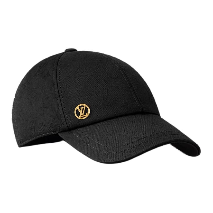Louis Vuitton Logo Cotton Baseball Cap Unisex Black M7929