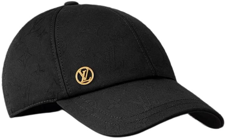 louis-vuitton-logo-cotton-baseball-cap-unisex-black-m7929